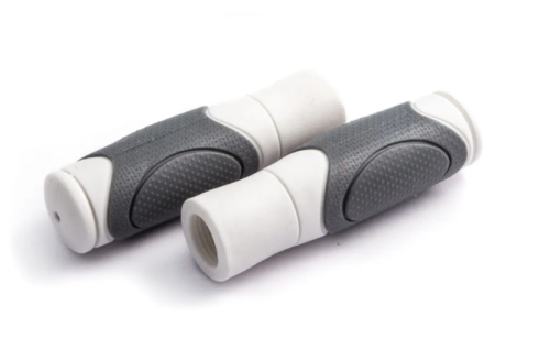 Ручки .С44 на руль 3-123 резиновые 125мм эргоном. 2-х комп. черно-белые CLARK`S