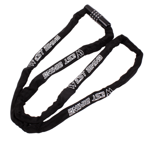 Противоугонный цепной велосипедный замок West Biking 1500 мм, 4-значный кодовый, сталь