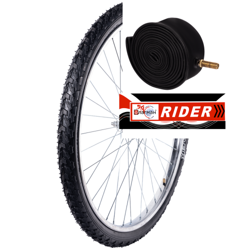 Покрышка 24+камера 24 (комплект= одна шина 1,95 и одна камера 24x1,75/2,125) RIDER