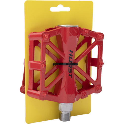 Педали 00-170838 алюм. H36 широкие с 2-мя герм. промподш. 92*95*15мм, 420 г красные HORST