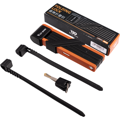 Велосипедный замок складной с ключом противоугонный 63см, West Biking арт. 0705080