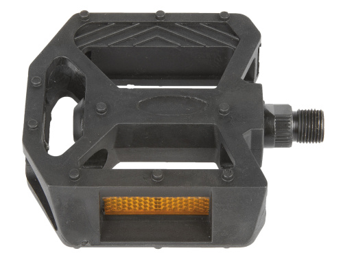 Педали, 5-313311, пластик, BMX, широкие, резьба 1/2", с отраж. черные