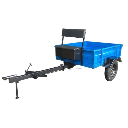 Телега ТПМ 1-121, узкое сидение, вещевой ящик, 300 кг, кузов-самосвал, разъемная прямая рама с водилом,ленточный тормоз,колеса 4.00-10, 2490х1320х1005