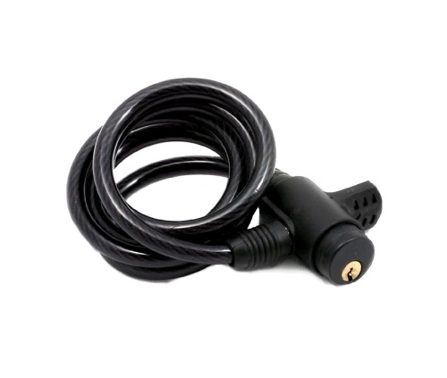 Замок с ключом AUTHOR ASL-51, 8-17060148, тросовый, 8х1000мм, с креплением, полупрозр.