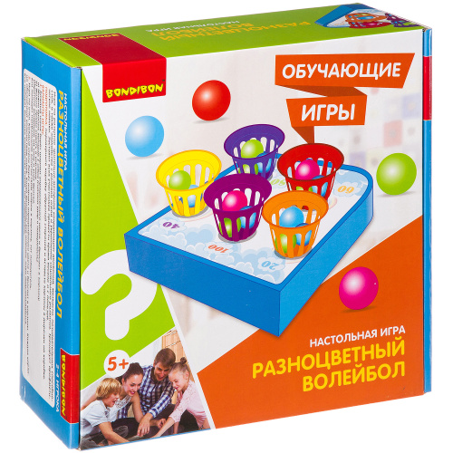 Обучающие игры Bondibon Настольная игра РАЗНОЦВЕТНЫЙ ВОЛЕЙБОЛ