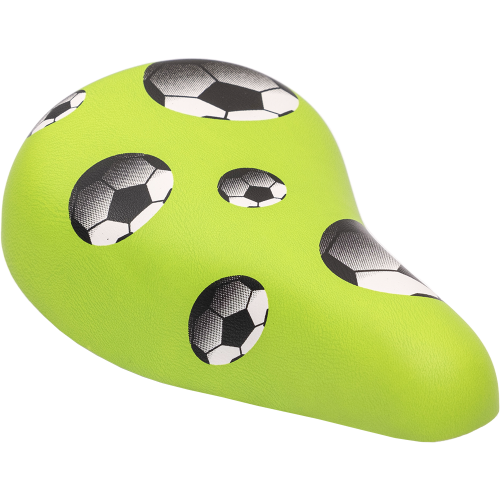 Седло VENTURA CHILD 5-251292 детское 210х138мм унив. эластом. 12-16" зеленое дизайн "FOOTBALL"