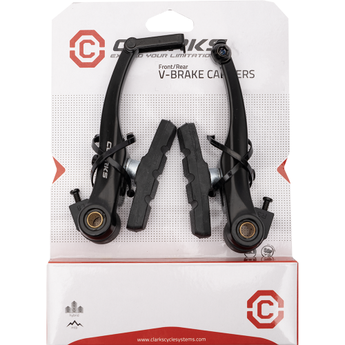 Тормоз 3-271 CLK960DX MTB V-брейк перед. или зад. алюминиевый 110мм (на одно колесо), торм. колодки 70мм симметричные, черные CLARKS