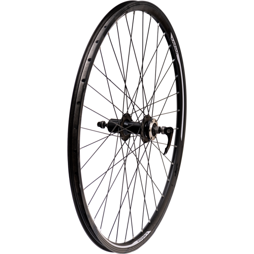 Колесо 27,5" заднее. Алюм. двустеночный 14G*36отв. A/V  высота 25мм, Втулка Shung Feng 3/8*14G*36отв 140мм алюм., под кассету с эксцентриком на пром п