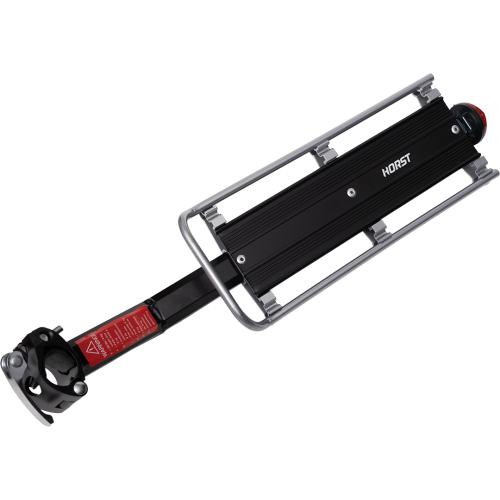 Багажник 00-170328 алюм.H027 подседельн. до 9кг, с резинкой, крепление эксцентр. черно-серебристый H