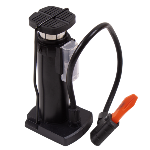 Насос ножной универсальный 45х170мм, несколько насадок+игла, цвет: черный, West Biking