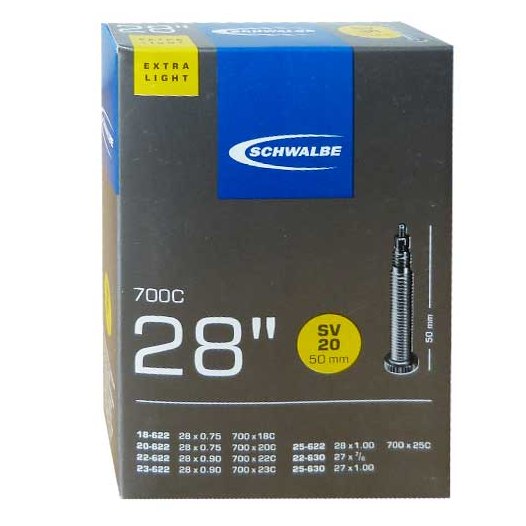 Камера. 28 /700 спорт 05-10400103 SV20 EXTRA LIGHT (18/25-622/630) IB 50mm. SCHWALBE