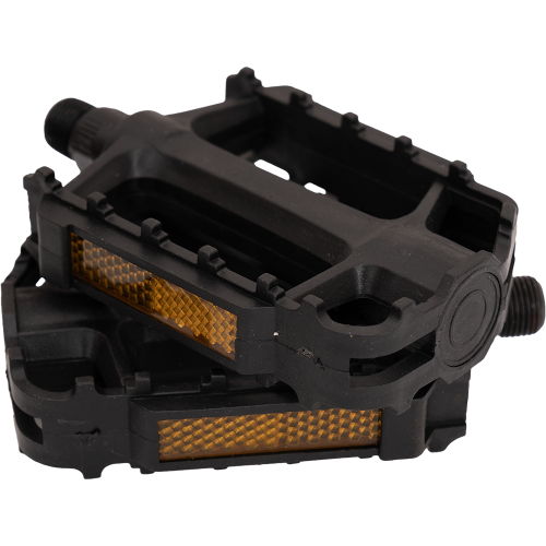 Педаль 20"-28" пластмассовая с светоотражателем. Резьба крепления М14,29х1,27мм. (9/16"х20tpi) чёрная. Модель: SB-873