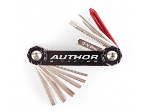 Набор 8-10000063 унив. Multiped 10 складн. шестигр. +/- отв. Т25 Cr-V никел. черно-сер. (10) AUTHOR