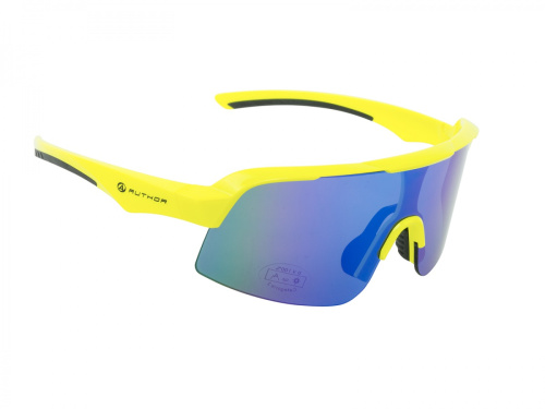 Очки 8-9201303 Shadow солнцезащитные+чехол++поликарбонатные ударопроч. линзы с эффектом Revo кат. 3 с UV, вес 33гр. неоново-желтая оправа AUTHOR