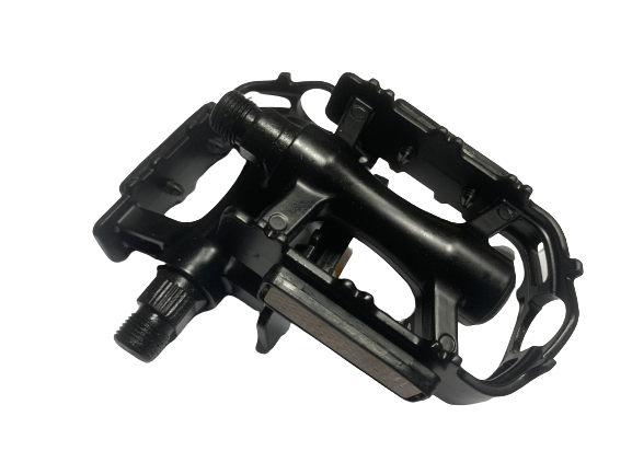 Педаль алюминиевая (012) , ЧЁРНАЯ с шариковым подшипником, резьба 9/16", с катафотами