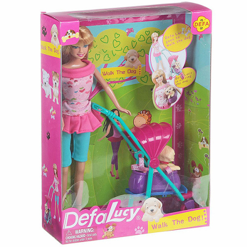 Кукла DEFA LUCY с собачкой и коляской