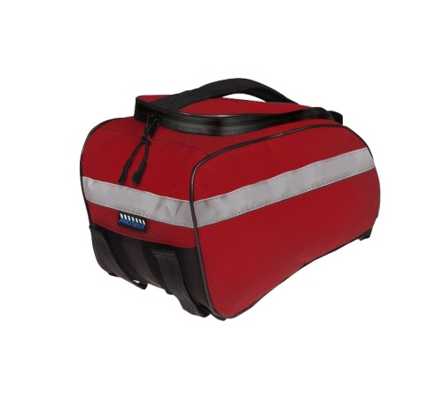 Сумка на багажник PROTECT, р-р 40х20х17 см, водонеп молния, цвет черно-красный кант