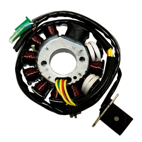 Статор генератора 152QMI,157QMJ (10+1 обмотка, фишка 4 конт.+2 пров.); GY6-125, 150сс