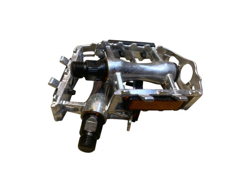 Педали HORST, 00-170361, алюм. литые с отражат., резьба 9/16", серебр.