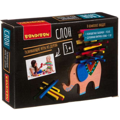 Развивающие игры из дерева Bondibon Игра-баланс «СЛОН»