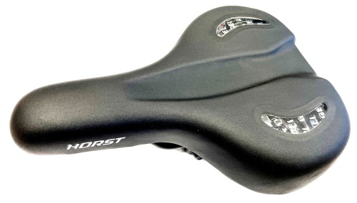 Седло HORST 09-200839 комфортное GEL с замком  260x200мм 597гр черное