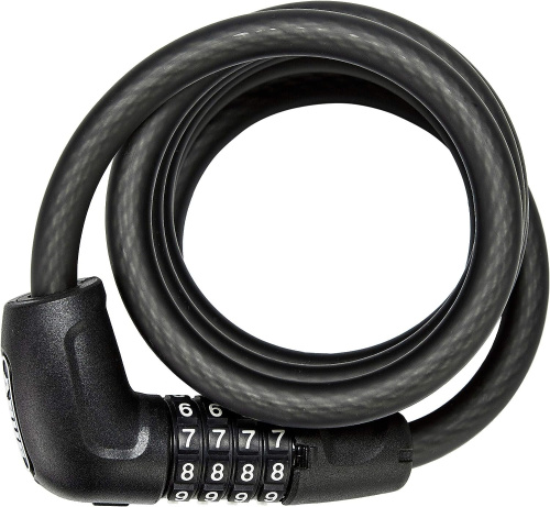 Замок 05-0086167 вело трос кодовый 4х разр Steel-O-flex 5510C/180см BK SCLL Numero класс защиты 3/15 с крепленим, черный ABUS