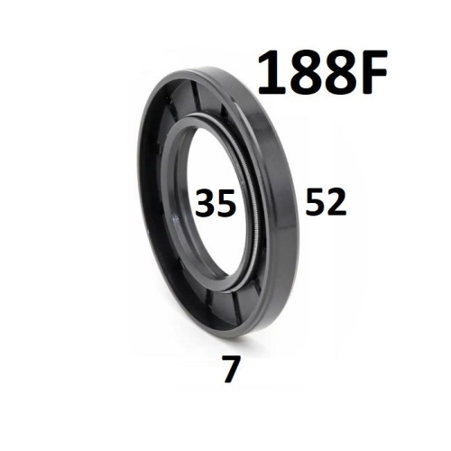 Сальник коленвала двигателя 188F, GX390, dxDxB, 35x52x7 мм