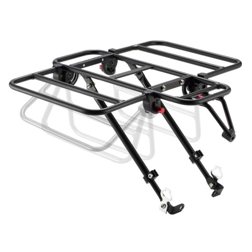 Багажник 6-190267 алюм. CD-266F ПЕРЕДНИЙ 26-29" регул. крепл. к тормозам V-брейк, С ДОП, РАСШИРЕНИЕМ. 810гр. черный OSTAND