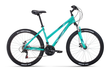 Велосипед FORWARD IRIS 26 2.0 D (26" 18 ск. рост. 17") 2022, бирюзовый/белый, RBK22FW26741
