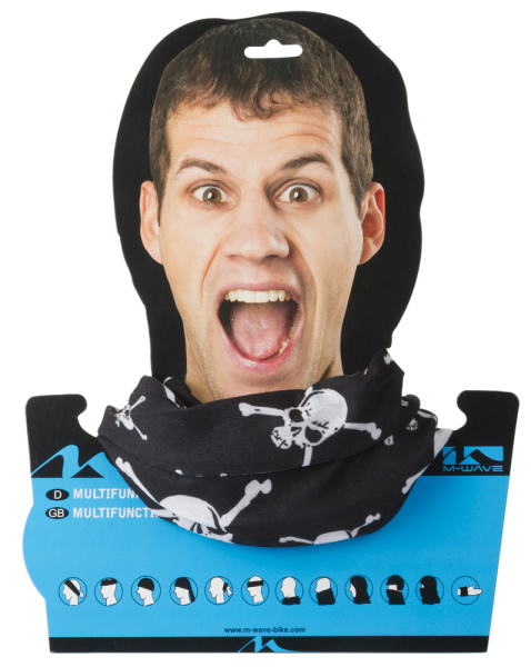 Бандана 5-715199 дыш. полиэстер с микрофиброй 24х48см б/шов. SKULL черная M-WAVE