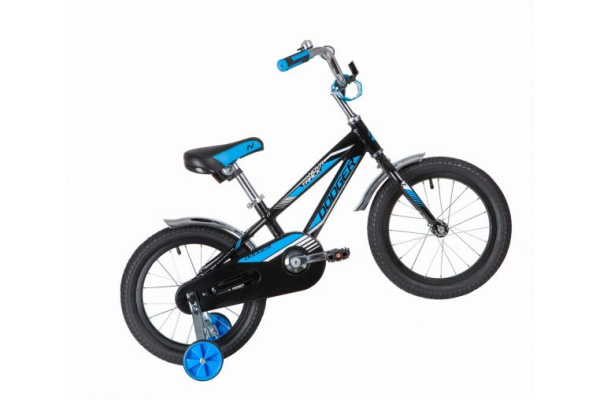 Велосипед NOVATRACK 14" DODGER алюм.,черный, тормоз нож, короткие крылья, полная защита цепи