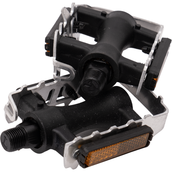 Педаль 20"-29" «МТВ-спортивная» на подшипниках из алюминия и пластика с катафотом. Размер крепления 