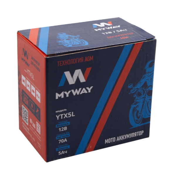 AKБ MYWAY BIKE YTX5L (113х70х106)