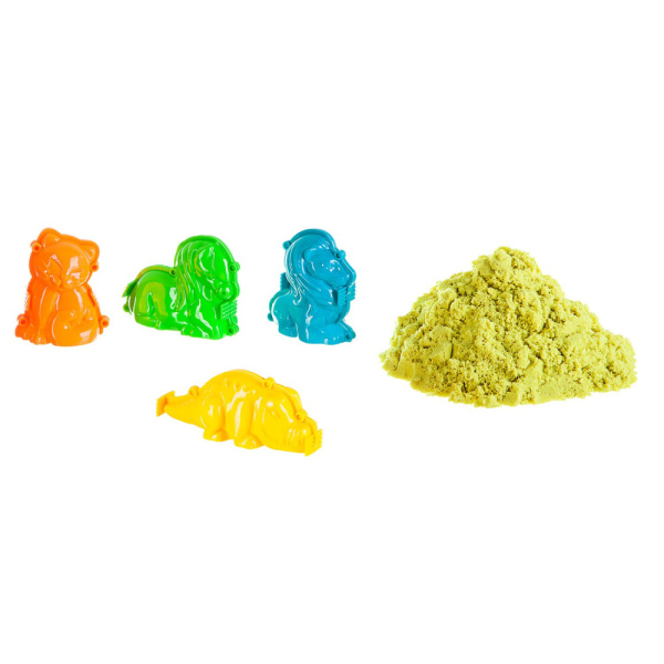 Набор игровой Вondibon Марсианский песок, 500г жёлтый, 4 формочки 3D