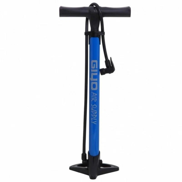 Насос напольный GIYO GF-37 стальной, без манометра, универс. головка на шланге, 120PSI. синий 6-190037