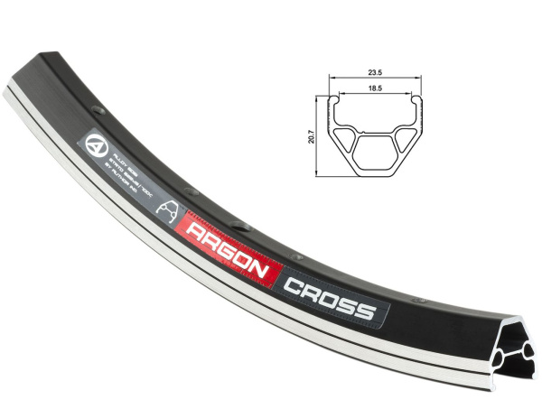 Обод 8-36092012 28" двойн. инд. изн. (622х23,2/18,5х20,7 36отв.) спорт. черный Argon X7 Cross AUTHOR