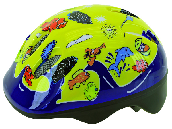 Шлем детский/подростк. 5-731076 с сеточкой 6 отв. 52-56см SEA WORLD/желтый (10) VENTURA