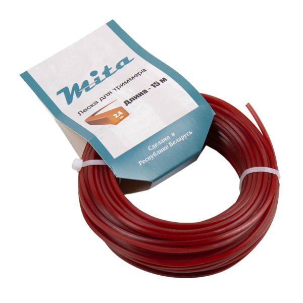 Леска для триммера MITA сечение квадрат диаметр 2,4 катушка 15м