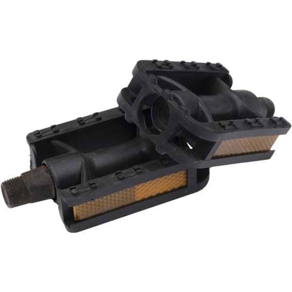 Педаль на детский велосипед 12"-18" пластиковая c светоотражателем, чёрная. Резьба крепления М14,29х