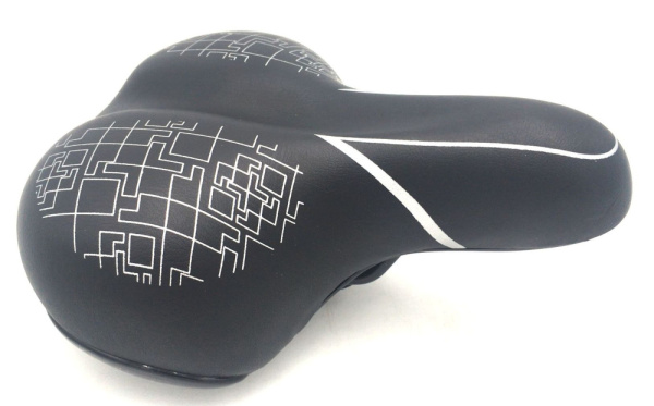 Седло HORST 09-200849 комфортное, 250X210мм, широк, закр пружины, 660гр, черн с серебр. орнаментом