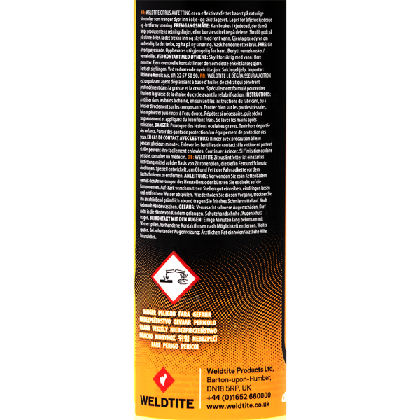 Очиститель 7-03023 для цепи/перекл. DIRTWASH CITRUS DEGREASER жид с триг. 250мл (10) WELDTITE (Англ)