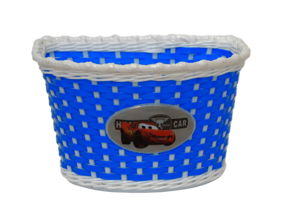 Корзина 00-170433 детская 24х16,5х15,5см пласт. универс. крепл. на руль 2-мя ремешками, сине-белая