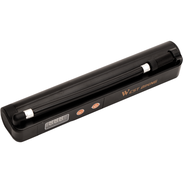 Насос для велосипеда электрический, вело-мото-и мяч режимы, 1500мАч, до 130PSI, 225мм,West Biking арт. 0711119