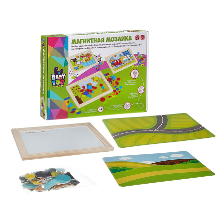 Игрушка деревянная магнитная мозаика ГЕОМЕТРИЧЕСКИЕ ФИГУРЫ, Bondibon