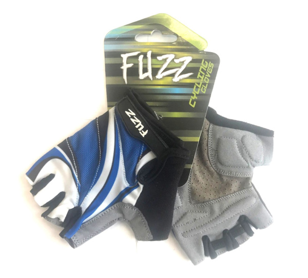 Перчатки 08-202503 лайкра LADY COMFORT голубые, р-р M, с петельками, на липучке FUZZ