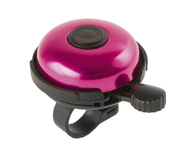 Звонок 5-420158 алюм./пластик D=53мм  черно-розовый (на блистере) M-WAVE