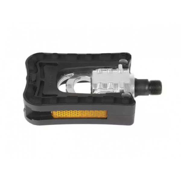 Педали, 5-311765, алюм./пластик, СКЛАДНЫЕ, двусторон., с отраж., черные