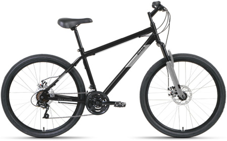 Велосипед ALTAIR MTB HT 26 2.0 D (26" 21 ск. рост. 19") 2022, черный/серый, RBK22AL26113