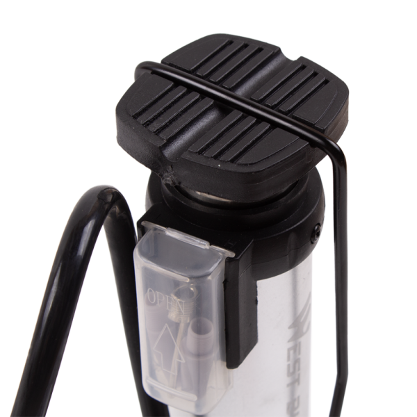 Насос ножной универсальный 45х170мм, несколько насадок+игла, цвет: белый, West Biking