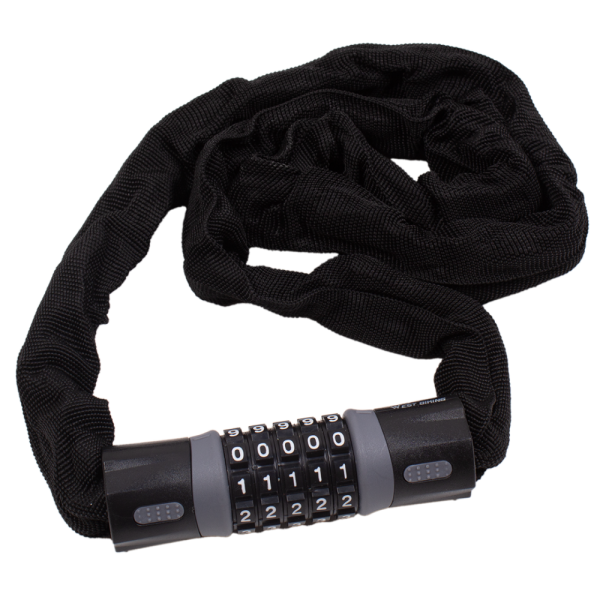 Противоугонный велосипедный цепной замок West Biking 1200 мм, кодовый 5-значный, сталь